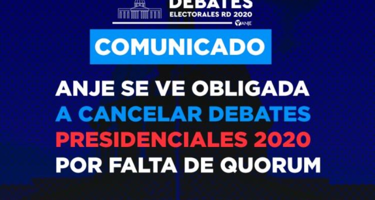 ANJE se ve obligada a cancelar los Debates Presidenciales 2020